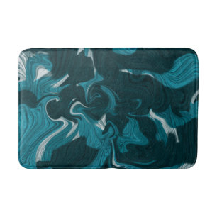 Abstract Marble illustration Blue    Bath Mat