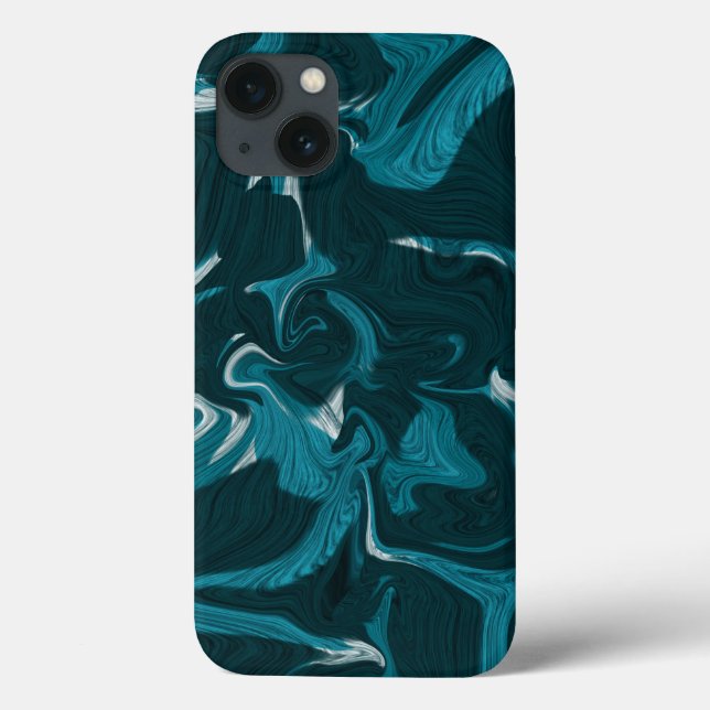 Abstract Marble illustration Blue Case-Mate iPhone Case (Back)