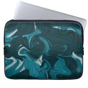 Abstract Marble illustration Blue Laptop Sleeve