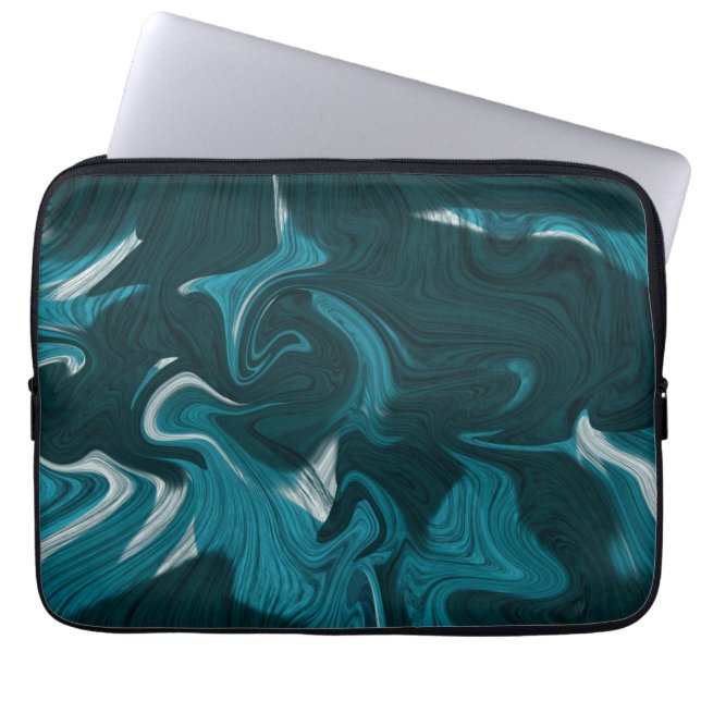 Abstract Marble illustration Blue  Laptop Sleeve (Front)