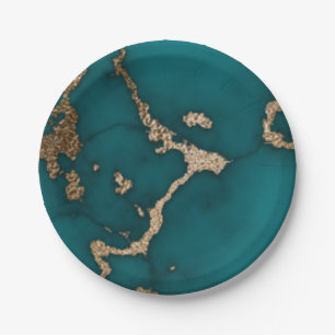 Abstract Marble illustration Cute Paper Plate