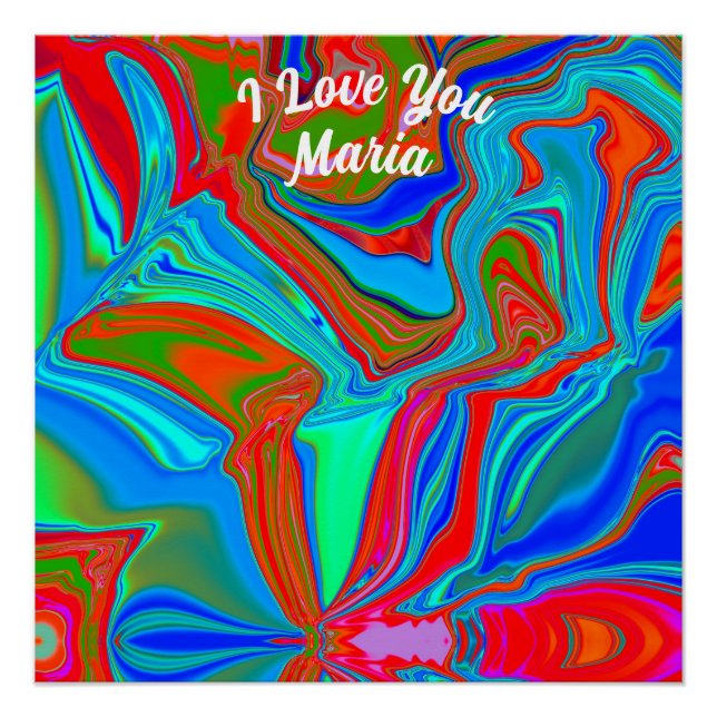Abstract Marble Liquified Colourful Glossy Poster (Front)
