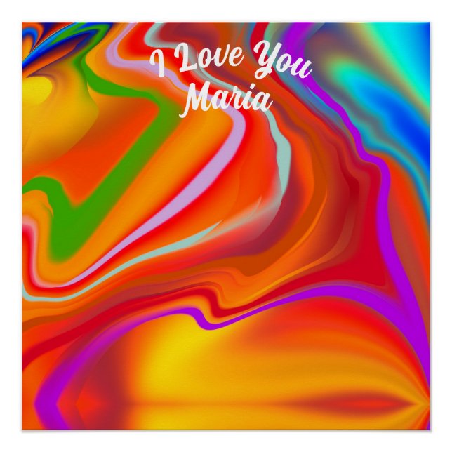 Abstract Marble Liquified Colourful Glossy Poster (Front)