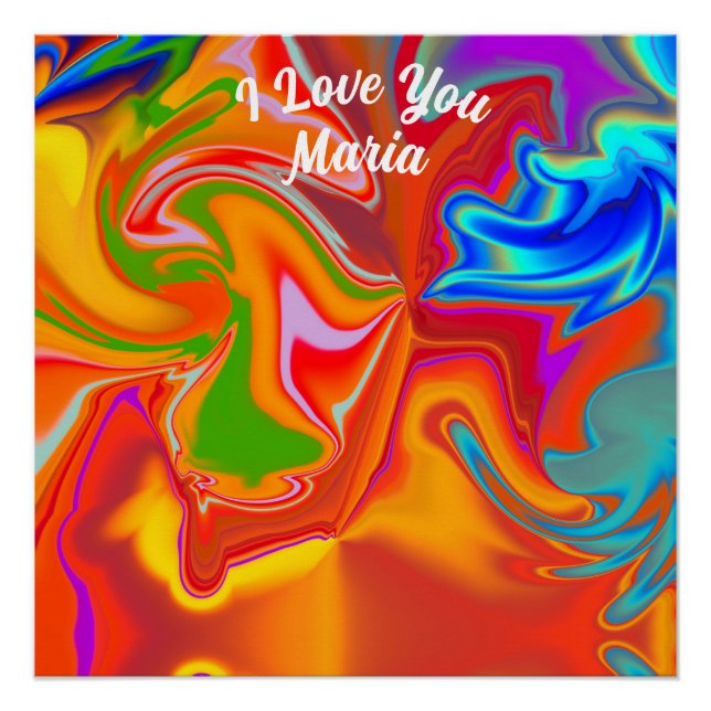 Abstract Marble Liquified Colourful Glossy Poster (Front)
