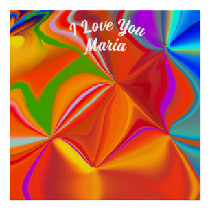 Abstract Marble Liquified Colourful Glossy Poster