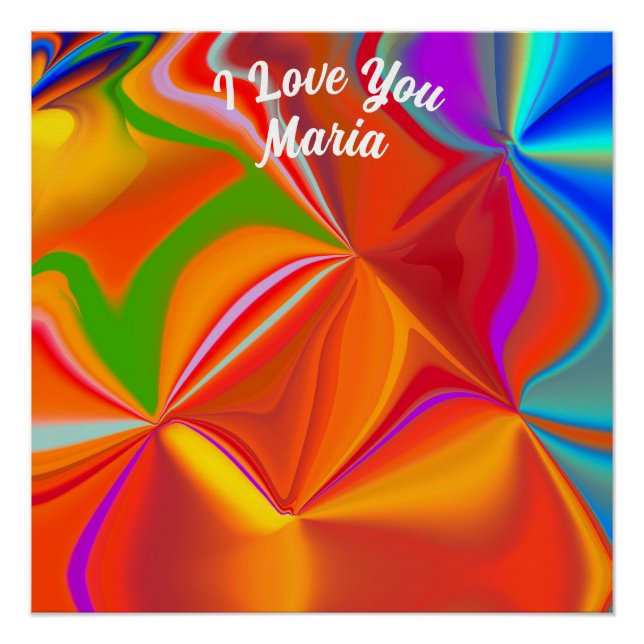 Abstract Marble Liquified Colourful Glossy Poster (Front)