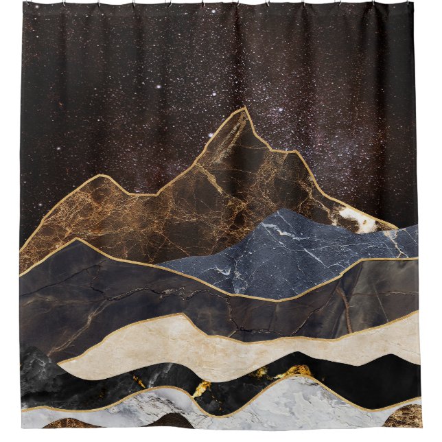 Abstract Marble Mountains Under Starry Sky (Front)