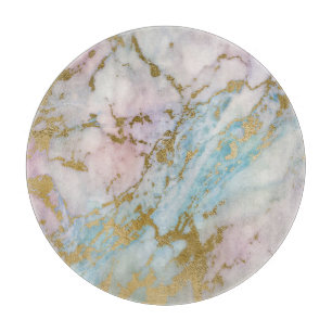 ABSTRACT MARBLE PASTEL TRAY CUTTING BOARD