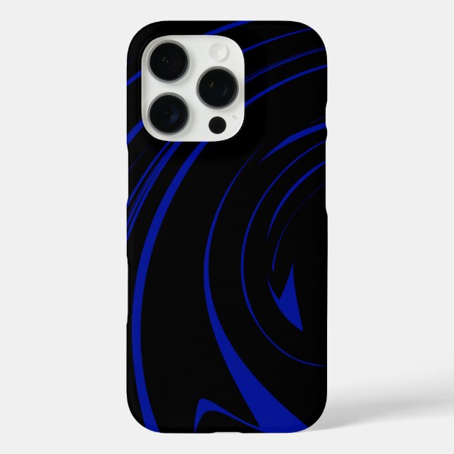 Abstract Marble Pattern Design in Black and Blue Case-Mate iPhone Case (Back)