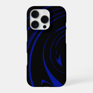 Abstract Marble Pattern Design in Black and Blue iPhone 16 Pro Case