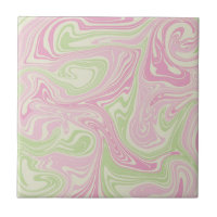 Abstract Marble Pink Green Wavy Stripe Modern