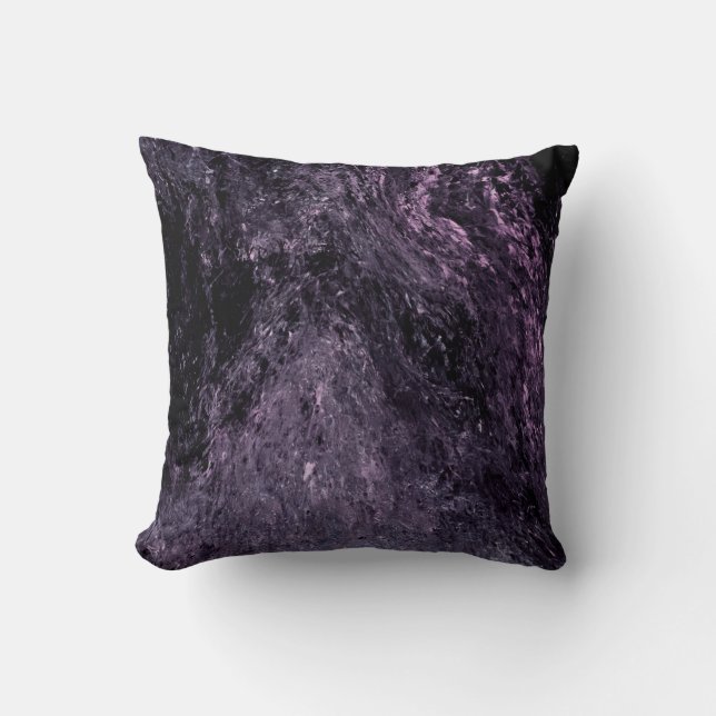 Abstract Marble| Purple Throw Pillow (Front)