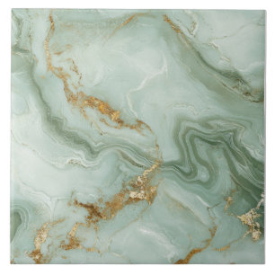 Abstract Marble Sage Green Tile