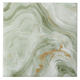 Abstract Marble Sage Green Tile