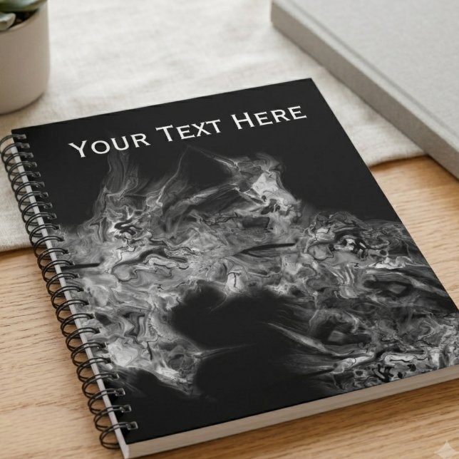 Abstract Marble Smoke Grey Notebook (Modern abstract smoke spiral notebook for a student or professional's daily organization needs.)