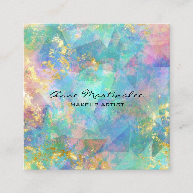 Abstract Marble Square Business Card (Front)