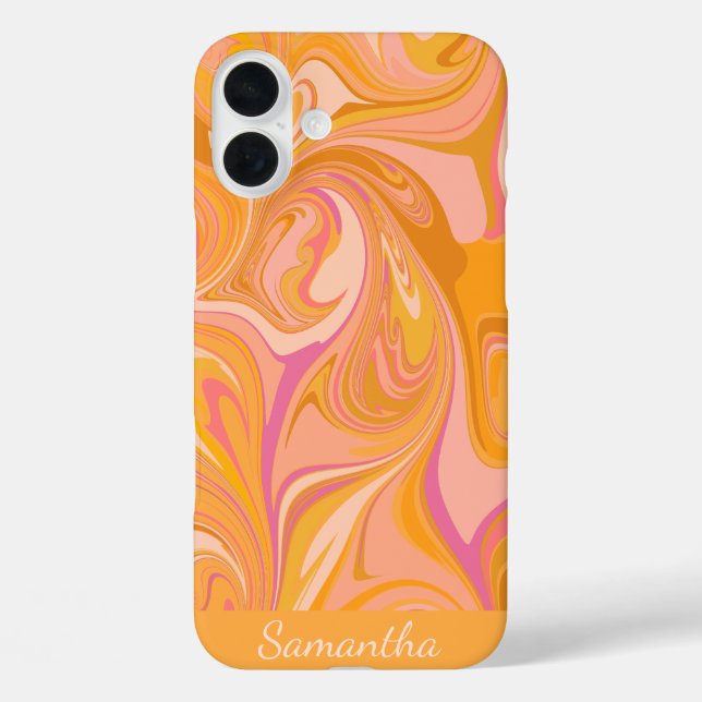 Abstract Marble Swirl Art in Yellow Case-Mate iPhone Case (Back)