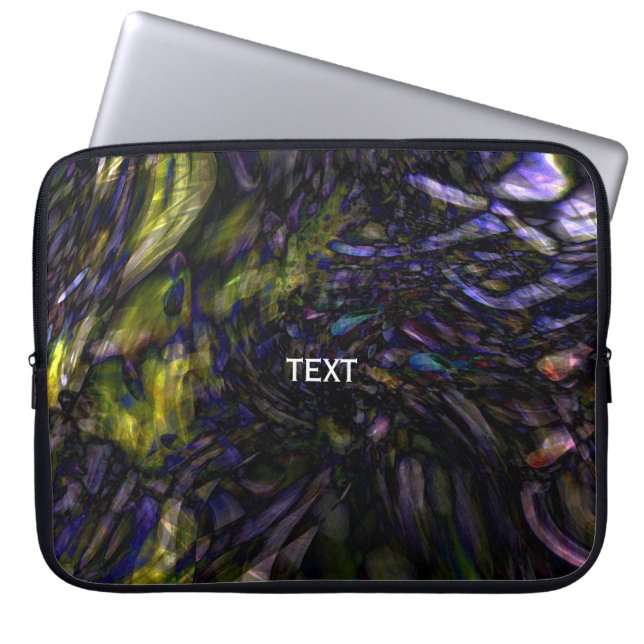 Abstract Marble Swirl Modern Colour Splash Laptop Sleeve (Front)