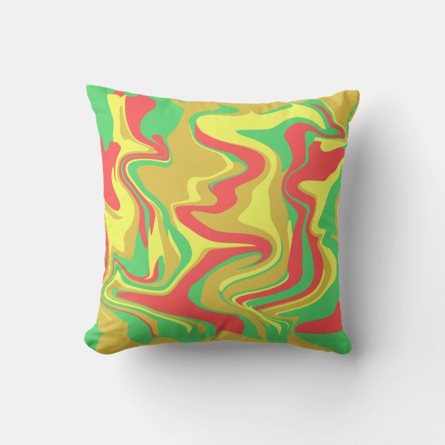 Abstract Marble Swirl Texture - Autumn Tones Throw Pillow (Front)
