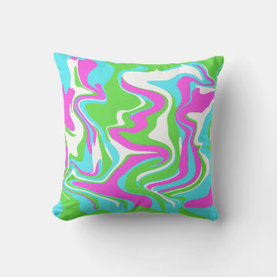 Abstract Marble Swirl Texture - Spring Tones  Throw Pillow