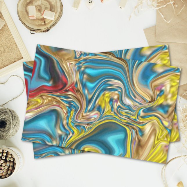 abstract marble swirls yellow teal turquoise blue tissue paper (abstract marble swirls yellow teal turquoise blue tissue paper)