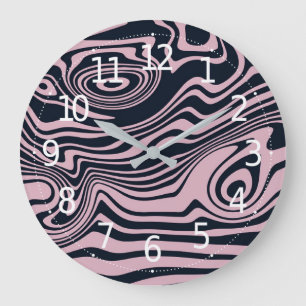Abstract Marble Waves Artwork   Wall Clock