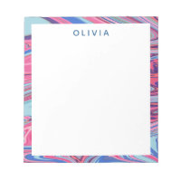 Abstract Marbled Art in Blue and Pink