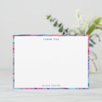 Abstract Marbled Blue Pink Personalized Stationery