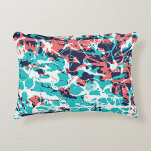 Abstract Marbled Paper Art Background Accent Pillow