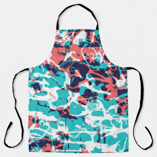 Abstract Marbled Paper Art Background Apron