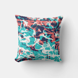 Abstract Marbled Paper Art Background Throw Pillow