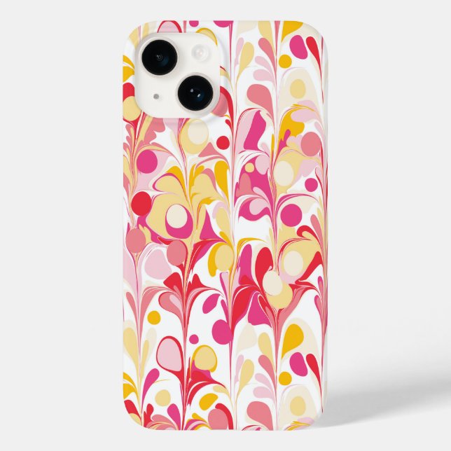 Abstract Marbled Pattern Pink Case-Mate iPhone Case (Back)