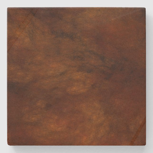 Abstract Marbled Rust Square Coaster (Front)