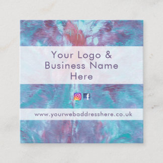 Abstract marbled tie dye effect square business card