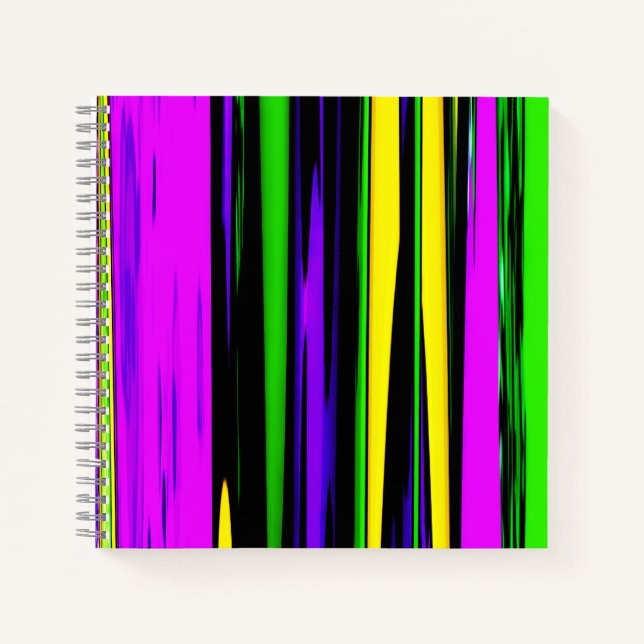 Abstract Mardi Gras Stripes Notebook (Front)