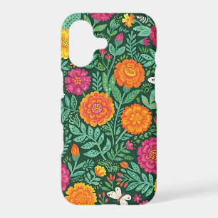 Abstract Marigold Butterfly Floral iPhone Cases