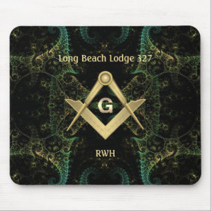 Abstract Masonic Monogrammed Mouse Pad
