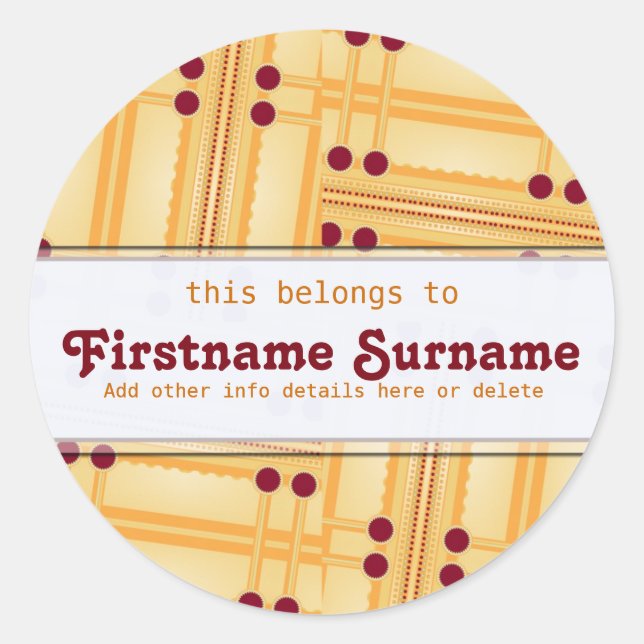 Abstract Matchsticks Bookplate Sticker (Front)