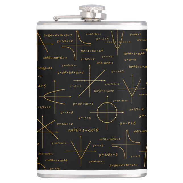 abstract math pattern hip flask (Front)