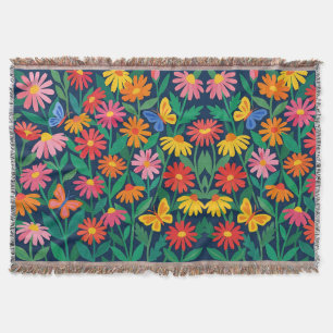Abstract Matisse Daisies Butterflies Blankets