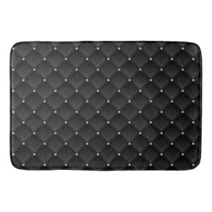 Abstract matte black square texture bath mat
