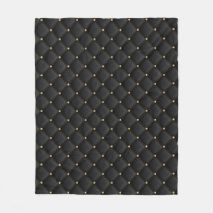 Abstract matte black square texture fleece blanket