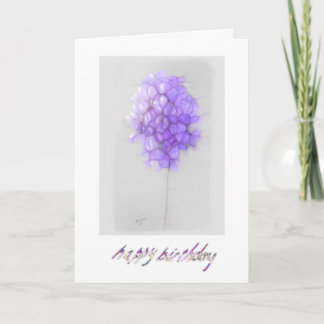 ABSTRACT MAUVE FLOWER BIRTHDAY CARD