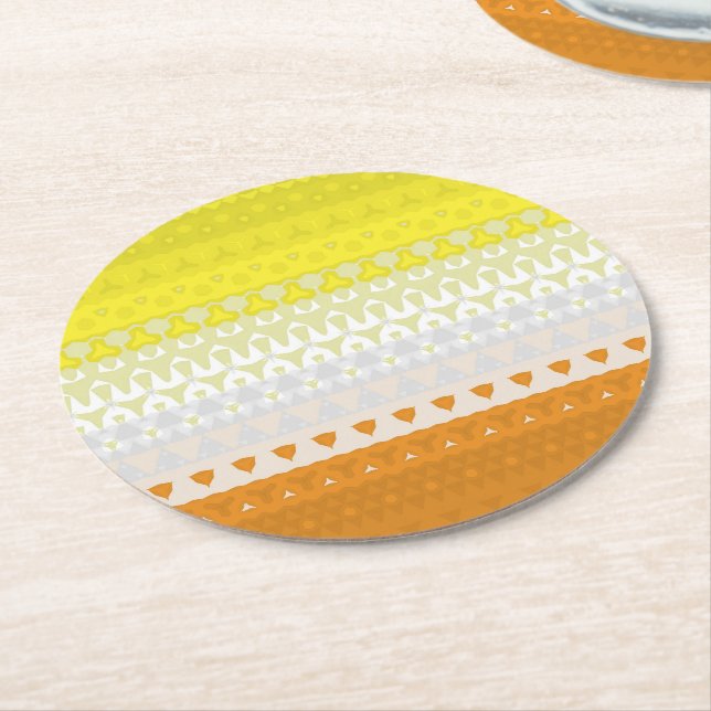 Abstract Maverique  Pride Flag  Round Paper Coaster (Angled)