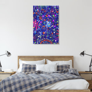 Abstract Maximalism: Ferris Wheel at Night Canvas Print