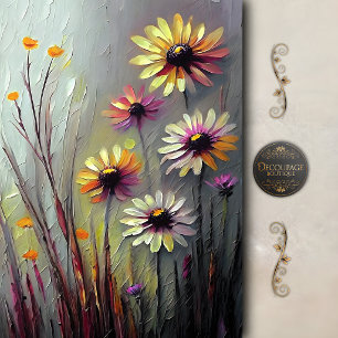 Abstract Meadow Daisy Decoupage Tissue Paper