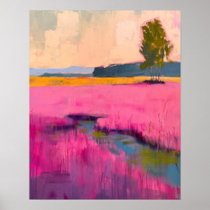Abstract Meadow Landscape, Abstract Horizon Print