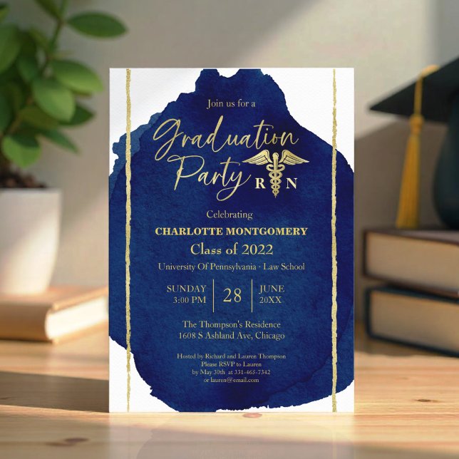 Abstract Medical Nursing School Graduation Party Invitation (Creator Uploaded)