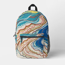 Abstract Mediterranean Cobalt Terracotta Backpack