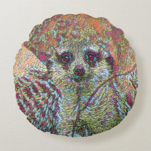 Abstract Meerkat Round Pillow